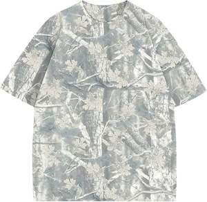 Oversized Camo T <b>Shirt</b> for <b>Men</b> & Women, Maple Leaf Graphic Tee, Streetwear Summer Casual Short Sleeve Top - Product Image 1