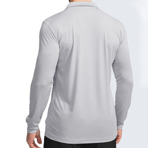 2025 Offre Spéciale nouveau Design hommes couleur unie polos respirant à manches longues haute qualité Polo pour hommes - Product Image 2