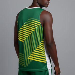 Conjuntos de Camisetas de Baloncesto Personalizadas de Tela 100% Poliéster, Ropa Deportiva de Secado Rápido sin Mangas para Entrenamiento y Trotar, para Hombre - Product Image 5