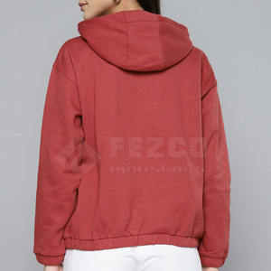 Sweat-shirts d'hiver à capuche personnalisés pour femmes, 100 % coton, respirants, anti-plis, couleur unie, streetwear, impression de logo frontal, faible MOQ - Product Image 3