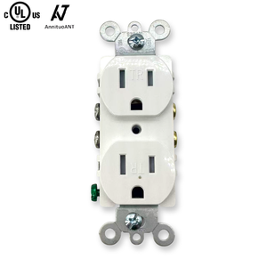 เต้ารับไฟฟ้าติดผนังแบบสองช่อง 15A 125V สำหรับงานหนัก วัสดุ PC ทนไฟ สำหรับบ้านและสำนักงาน - Product Image 1