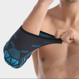 Venta al por mayor logotipo personalizado ropa deportiva elástica ajustable Codera neopreno coderas mangas baloncesto tenis juego soporte - Product Image 4