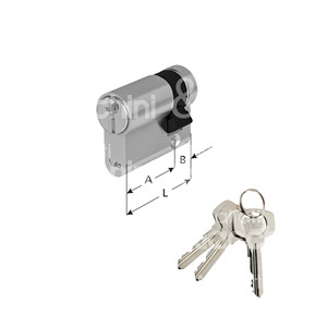 Demi-cylindre nickelé avec 3 clés - Product Image 1