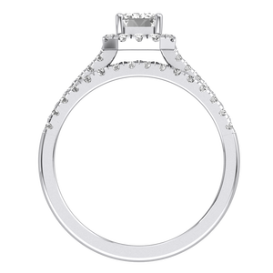 Bague de mariage de luxe pour femme en or jaune et blanc 9 carats, taille émeraude, 0,98 carats, clarté VS, couleur EF, diamant de laboratoire certifié IGI - Product Image 2