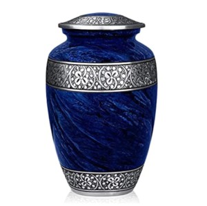 Urne funéraire adulte en aluminium fini de marbre de haute qualité et urnes funéraires classiques en métal pour les cendres humaines. - Product Image 3