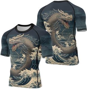 Veste de protection anti-UV à séchage rapide en nylon pour homme, respirante, manches courtes, combinaison de plongée pour le surf, le BJJ, le Jiu Jitsu, la natation - Product Image 1