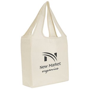 Bolsa de Mano Plegable y Reciclable de Algodón para Mujer, Gran Capacidad, para Compras, con Logotipo Personalizado Impreso/Bordado en la Parte Delantera - Product Image 1