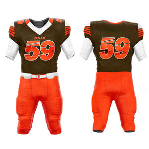 Your Own Custom Made Short Sleeve American Football Kit Jersey Pants 100% Polyester Breathable Quick Dry Anti-Bacterial OEM - Product Image 1