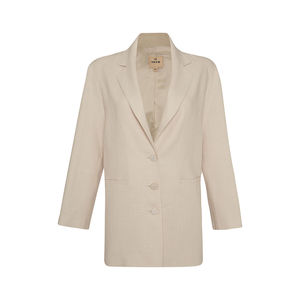Veste en lin Stone Relaxed Fit pour le printemps, respirante - Product Image 1