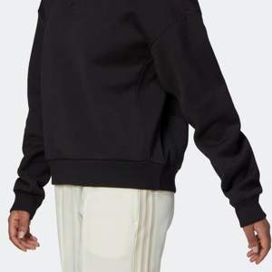 Loose Fit Ribbed Crewneck 80% Cotton 20% Recycled Polyester Fleece Ribbed Cuffs and Hem Midnight <b>Black</b> Women <b>Sweatshirt</b> - Product Image 6