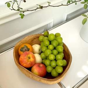 Tazón de Madera Artesanal para Servir, Madera Natural para Ensaladas, Frutas, Aperitivos, Decoración Rústica de Cocina, 50 Piezas MOQ - Product Image 3