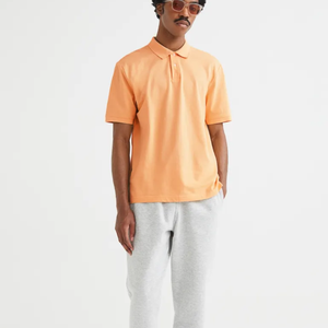 100% coton Hommes Polo T Shirt Tournent Vers Le Bas Manches Courtes Solide Couleur Casual Hommes Polo T Shirt - Product Image 2