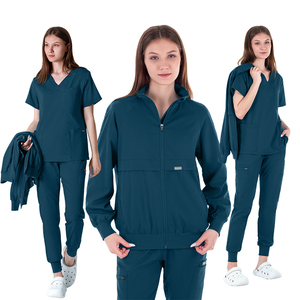 Conjuntos de fregado de manga corta de punto de secado rápido para uso hospitalario unisex quirófano quirúrgico médico uniforme ropa de trabajo - Product Image 4