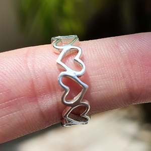 Bague Cœur Faite Main en Argent Sterling 925, Anneau Cœur Connecté Romantique, Bijou de Promesse Personnalisé, Cadeau pour Elle - Product Image 2