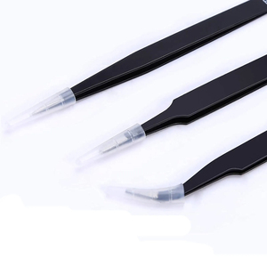 Juego de pinzas para pestañas de acero con logotipo personalizado de 3 uds, Etiqueta Privada para cosméticos y suministros de belleza - Product Image 1