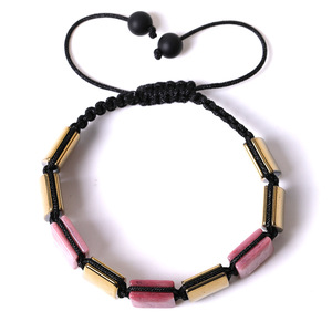 Pulsera de Cuarzo Rosa con Cuentas de Hemasa Fashions, Piedra Cuadrada de Aleación de Zinc, Trenzada, Ajustable, Moderna, Unisex, con Microincrustaciones - Product Image 4