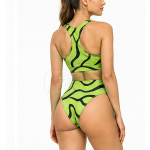 Magnifique ensemble bikini deux pièces pour femme, haut moderne et bas taille haute, imprimé personnalisé, idéal pour la plage et les centres de villégiature. - Product Image 5