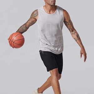 Camiseta de práctica de baloncesto blanca y granate para jóvenes personalizada, camiseta sin mangas de práctica para hombres, camiseta de poliéster, ropa deportiva - Product Image 2