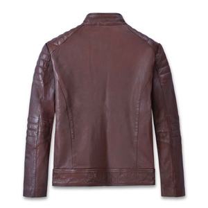 Veste en cuir de moto pour hommes de haute qualité vente en gros nouvelle veste en cuir de bombardier pour hommes à la mode - Product Image 6