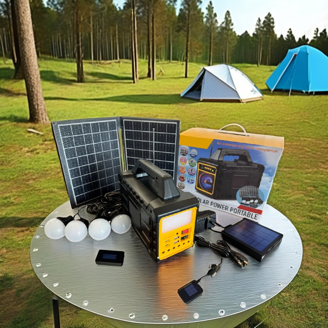 Solar Media Home Lighting System Portable Solar Lighting System Dimmable All in One Solar Home Light Kit Solar Energy Kits