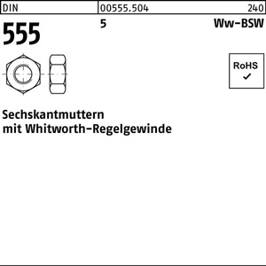 ชุดน็อตหกเหลี่ยม DIN 555 Whitworth Thread WW 3/4 5 จำนวน 50 ชิ้น - Product Image 1