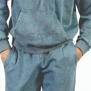 Unisex Casual Solid <b>Jumper</b> Hoodie Jogger Set Polyester/Cotton Tracksuit with Custom Design & Logo OEM Service Lightweight - Product Image 2