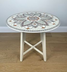 Mesa de Bistró Rectangular de Vidrio y Hierro con Mosaico Marroquí Vintage, Hecha a Mano, Ecológica y Reutilizable, para Interiores y Exteriores, de The Craft Exim TCE - Product Image 2