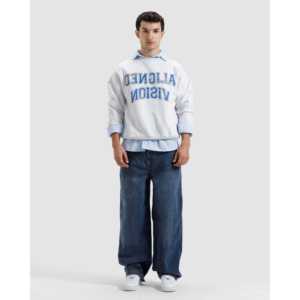 Sweat-shirt surdimensionné 100 % coton Aligned Vision en molleton bouclette avec étiquette personnalisée imprimée, durabilité organique - Product Image 5