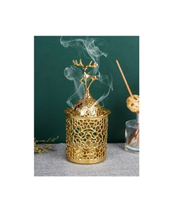 Brûleur d'encens en laiton au design traditionnel pour décor de temple pooja méditation relaxation nettoyage spirituel thérapie aromatique - Product Image 6