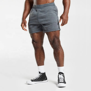 Short de survêtement confortable pour hommes poche ceinture élastique vente en gros de short de jogging décontracté en coton imprimé délavé à l'acide avec logo personnalisé - Product Image 1