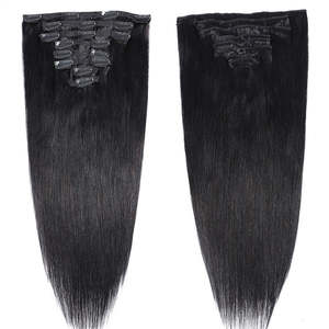 Wholesale <b>Seamless</b> <b>Clip</b> <b>in</b> <b>hair</b> <b>extension</b> 100% Raw Virgin Human <b>Hair</b> Bone Straight <b>clip</b> <b>in</b> <b>hair</b> <b>extensions</b> - Product Image 1