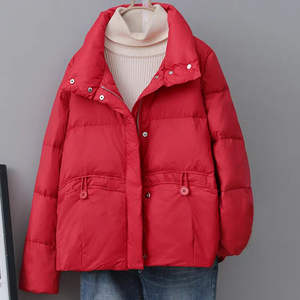 Chaquetas de algodón delgadas de longitud media Chaqueta de algodón con capucha para mujer - Product Image 5