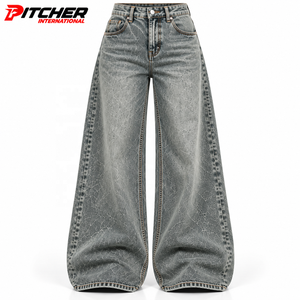 Jeans en denim personnalisés pour femmes, coupe évasée, délavage clair, pour boutiques de mode, faible MOQ, production sous marque privée - Product Image 5