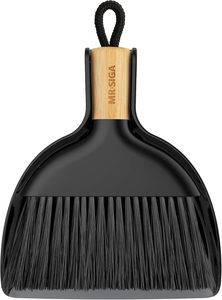 Juego de recogedor y cepillo MR.SIGA Mini, mango de bambú, negro, 1 juego - Product Image 4