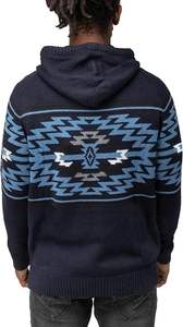 2024 Otoño Invierno moda hombres tejido con capucha pulóveres transpirable manga larga Color sólido cálido prendas de punto Casual 3D patrón - Product Image 6