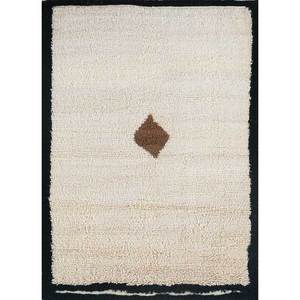 พรมขนสัตว์ถักมือสีเบจและสีน้ำตาล รุ่นซูริ ขนาด 9x12 ฟุต รูปทรงสี่เหลี่ยมผืนผ้า ลายเรขาคณิต สำหรับห้องนั่งเล่นหรือทางเดินในบ้าน-PAE-1384 - Product Image 1