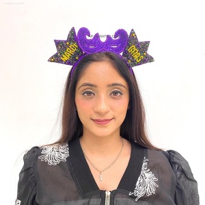 Custom Made Indian Handmade <b>Ears</b> Headbands Funky Trendy Fashion Hairbands Hand Embroidered Glass Beads Mardi Gras Style - Product Image 6