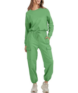 Dernier modèle de Survêtement d'Hiver Solide à Manches Longues pour Femmes Tricoté avec Logo Personnalisé Tenue de Sport Décontractée Respirante en Coton de Haute Qualité - Product Image 6