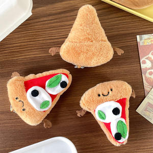 Pizza Pie Plush Toys Pendant Mini Triangle Pizza Plush <b>Dolls</b> Keychain Soft Stuffed Toys Schoolbag Pendant Keychain Girl Gifts - Product Image 4