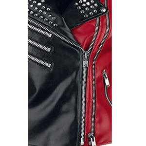 Blouson de moto pour femme en cuir véritable 100% de qualité supérieure, sur mesure, élégant, imprimé sur le devant, coupe-vent, chauffant pour l'hiver - Product Image 4