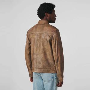 Veste en cuir marron Vintage Racer pour homme-Style motard classique pour un usage quotidien et la conduite de moto - Product Image 3