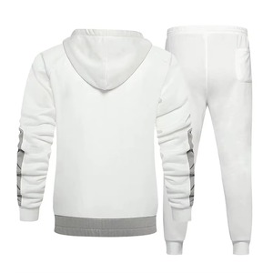 Ensemble de survêtement coupe ajustée pour hommes, sweat à capuche de jogging de sport et pantalon à rayures, survêtement à capuche à manches longues - Product Image 4