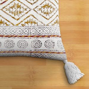 Oreiller fait à la main brodé housse de coussin 100% coton housse de coussin décor à la maison géométrique couvre avec un beau Design Unique - Product Image 4