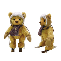 Peluche tendance pour animaux, vente chaude, ours en peluche miniature personnalisé, ours en peluche avec casque de ski