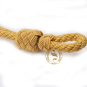 Elite Ceremonial Visor Cap Cord Patrón plano Acabado trenzado Durable Metal recubierto Material metálico Uniforme Accesorios Bolsa Uso - Product Image 3