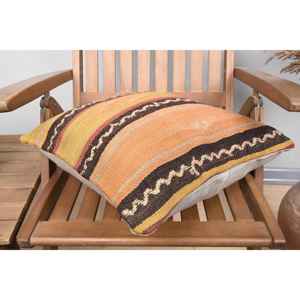 Beige Kilim Wool Pillow <b>18x18</b> Inch Luxury Accent Pillow Vintage Fluffy Pattern Rustic Print Feather for Christmas Bedding - Product Image 4