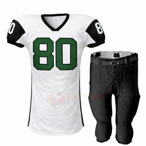 Ensemble d'uniformes de football américain vert pour hommes 2026, maillot d'entraînement numéro 80 avec pantalon de football rembourré - Product Image 2
