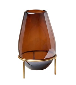 Vase en verre anneau en métal cuivre anneau en acier de luxe articles floraux transparents décoration nordique créative pour la maison - Product Image 6