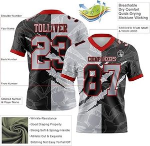 ชุดเครื่องแบบฟุตบอลปรับแต่งได้-ผ้าฝ้าย100% แห้งเร็วขนาดผู้ใหญ่ทุกเพศ - Product Image 5