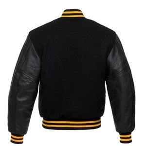 Chaqueta universitaria de cuero para hombre con estilo, chaqueta de invierno personalizada de alta calidad para motocicleta con diseño de letras sin cuello - Product Image 6